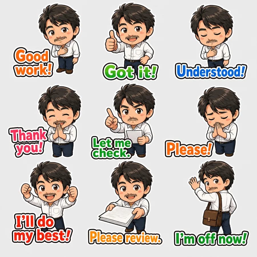 AI-generated 40 LINE stickers pack created with Stampo