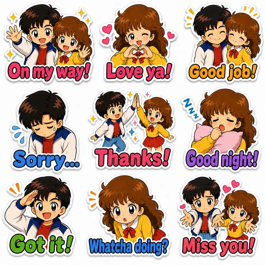 AI-generated 40 LINE stickers pack created with Stampo