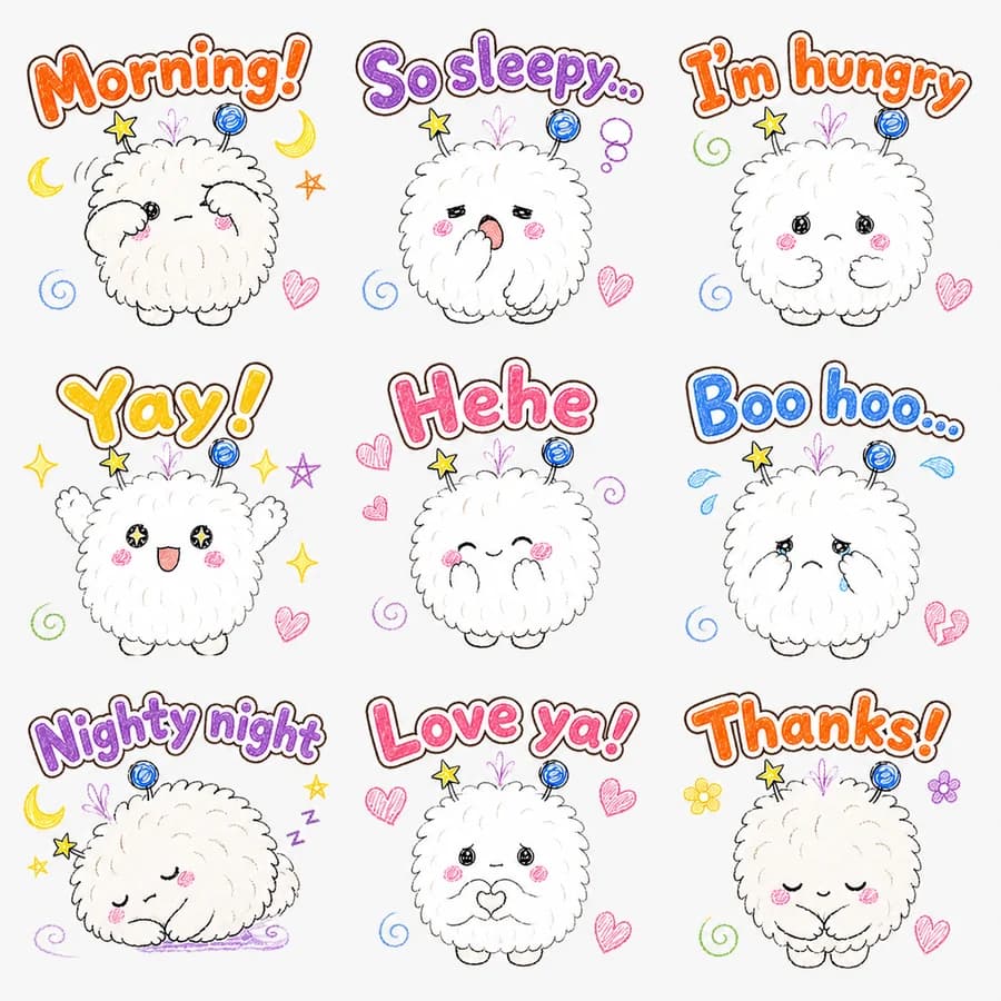 AI-generated 40 LINE stickers pack created with Stampo