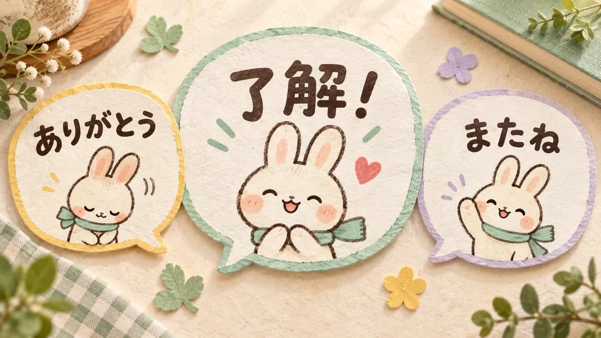 Emoji kelinci bergerak berukuran kecil sedang didesain di samping pesan chat