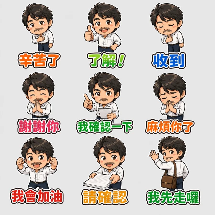 Stampo 生成的 AI LINE 貼圖 40 張整組
