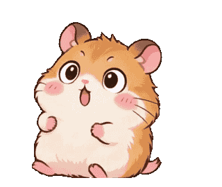 Stiker animasi hamster melompat terkejut